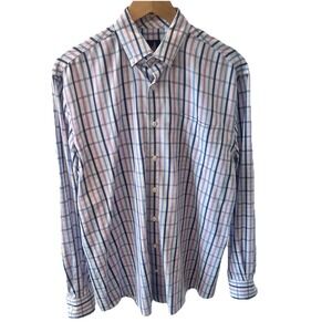 johnnie-O Prep-formance Bamboo Blend Button Up Shirt Mens Medium Performance